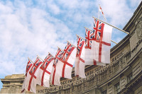 White Ensigns at Admiralty Arch London